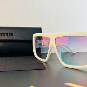 Authentic GUESS White Sunglasses with Multicolor Lenses - New with Packaging